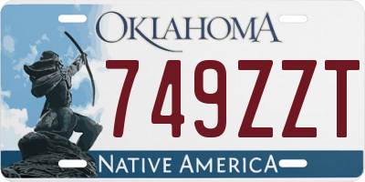 OK license plate 749ZZT