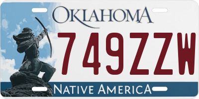 OK license plate 749ZZW