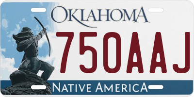 OK license plate 750AAJ