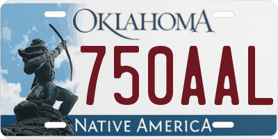 OK license plate 750AAL