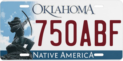 OK license plate 750ABF