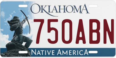 OK license plate 750ABN