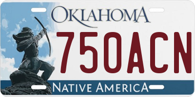 OK license plate 750ACN