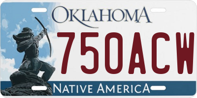 OK license plate 750ACW