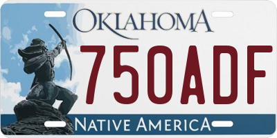 OK license plate 750ADF