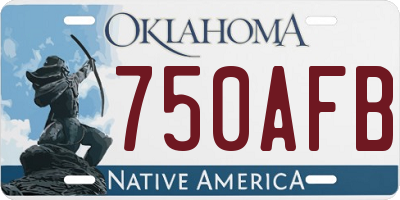 OK license plate 750AFB