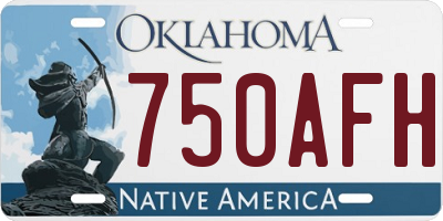 OK license plate 750AFH