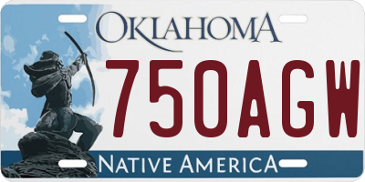 OK license plate 750AGW
