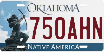 OK license plate 750AHN