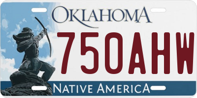 OK license plate 750AHW