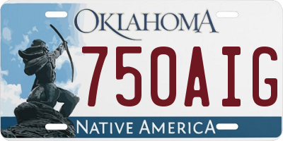 OK license plate 750AIG