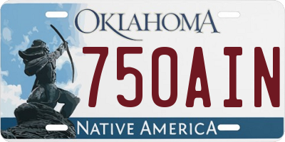 OK license plate 750AIN