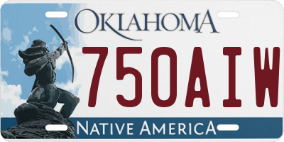 OK license plate 750AIW