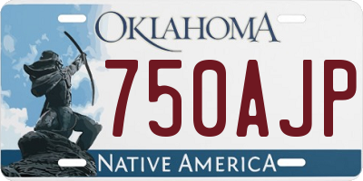 OK license plate 750AJP