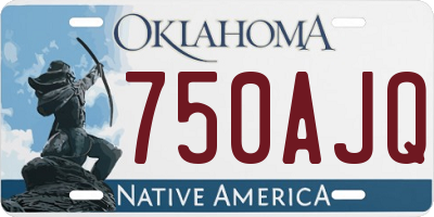 OK license plate 750AJQ