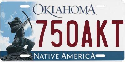 OK license plate 750AKT