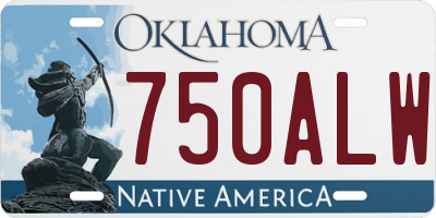OK license plate 750ALW