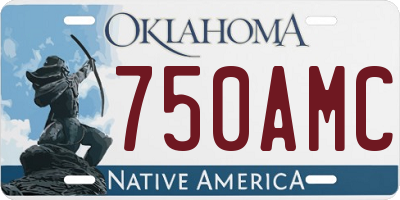 OK license plate 750AMC