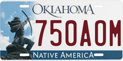 OK license plate 750AOM