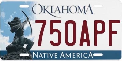 OK license plate 750APF