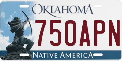 OK license plate 750APN