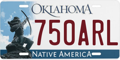 OK license plate 750ARL