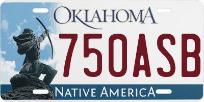 OK license plate 750ASB