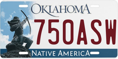 OK license plate 750ASW