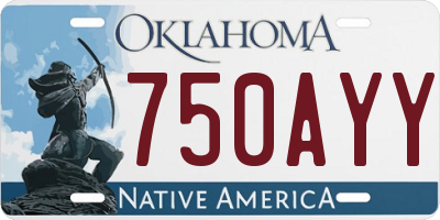OK license plate 750AYY