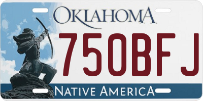 OK license plate 750BFJ