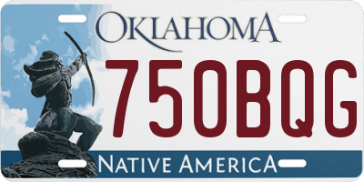 OK license plate 750BQG