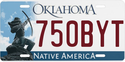 OK license plate 750BYT