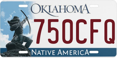 OK license plate 750CFQ