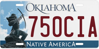 OK license plate 750CIA