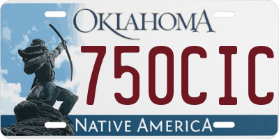 OK license plate 750CIC