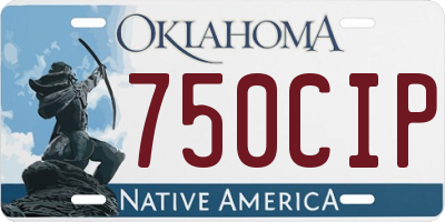 OK license plate 750CIP