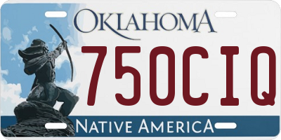 OK license plate 750CIQ