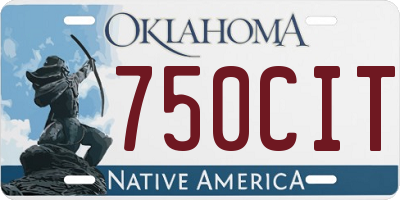 OK license plate 750CIT