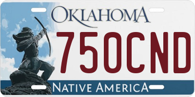 OK license plate 750CND