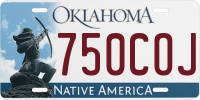 OK license plate 750COJ