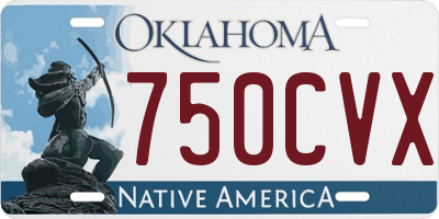 OK license plate 750CVX