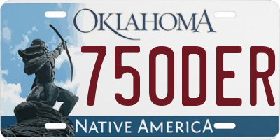 OK license plate 750DER