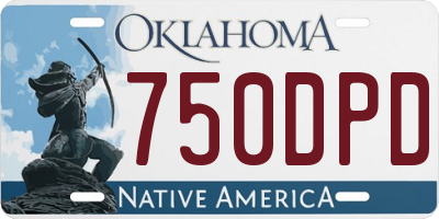OK license plate 750DPD