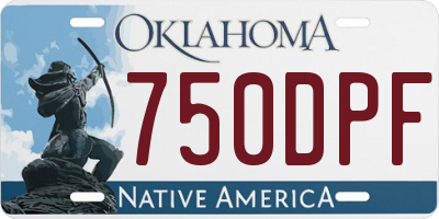OK license plate 750DPF