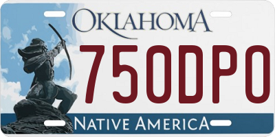 OK license plate 750DPO