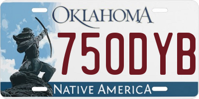 OK license plate 750DYB
