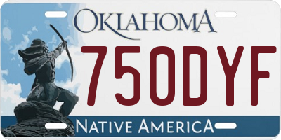 OK license plate 750DYF