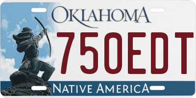 OK license plate 750EDT