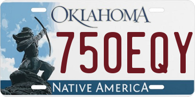 OK license plate 750EQY