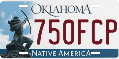 OK license plate 750FCP